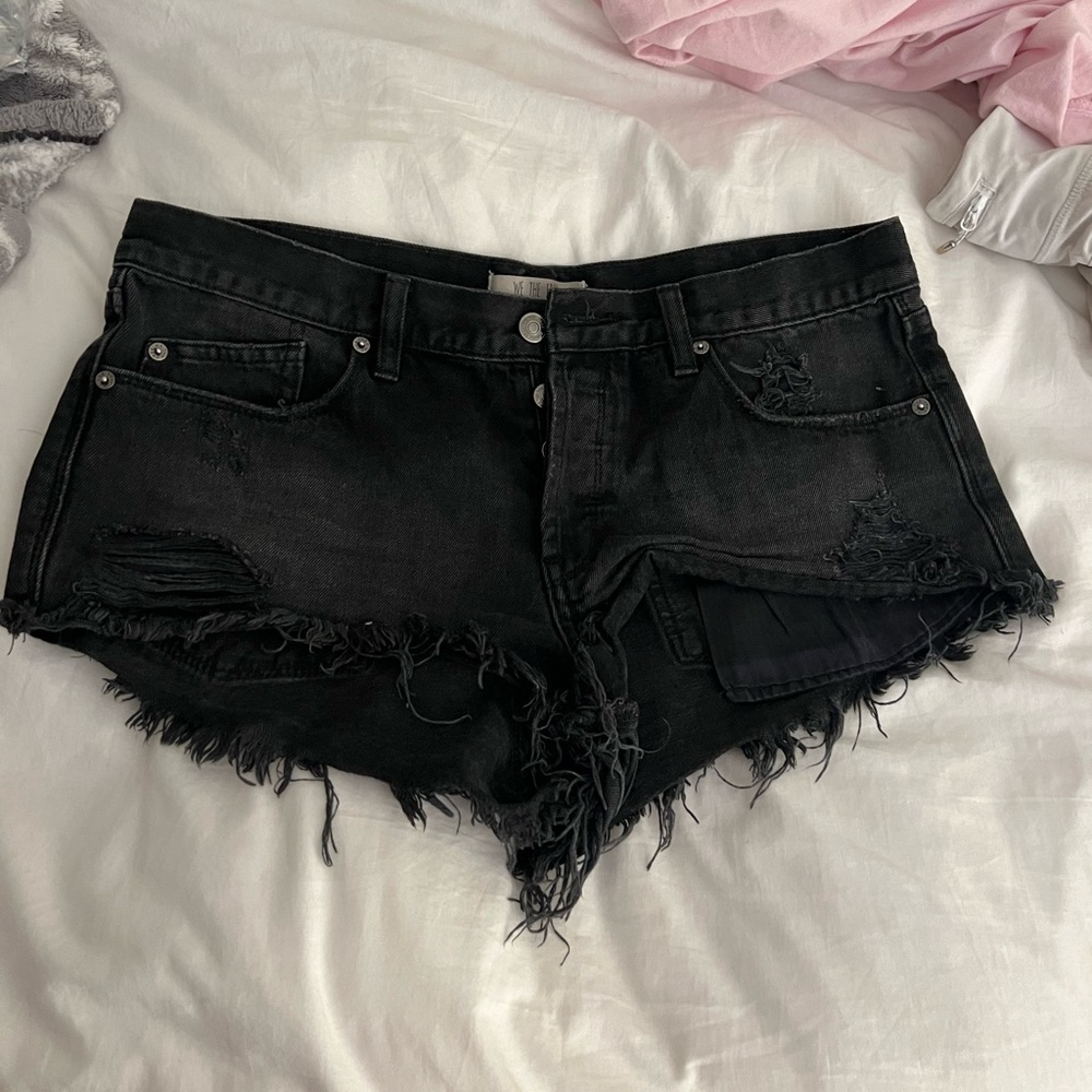 free people denim shorts
